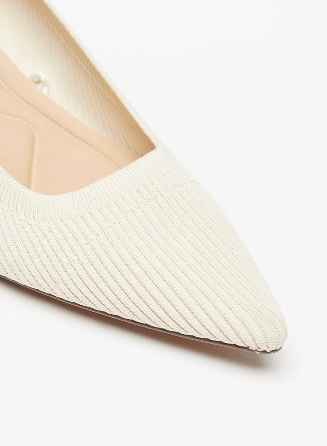 سيليست Women's Textured Slip-On Pumps with Kitten Heels