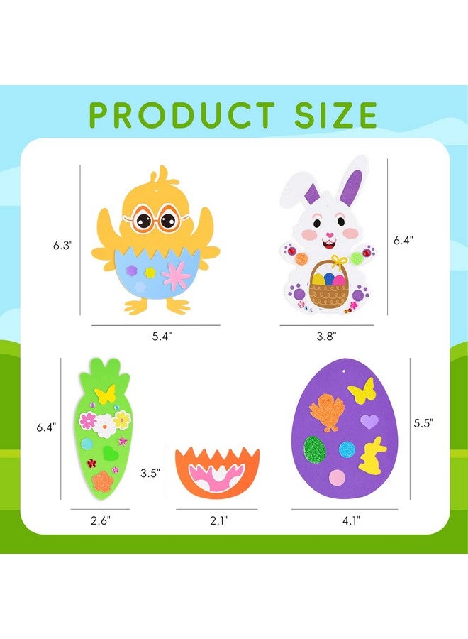 Garma 312 PCS Easter Foam Stickers Crafts Kit DIY Eggs Bunnies Chicks Carrots Easter Decorations Party Favors Supplies for Kids - Image 4