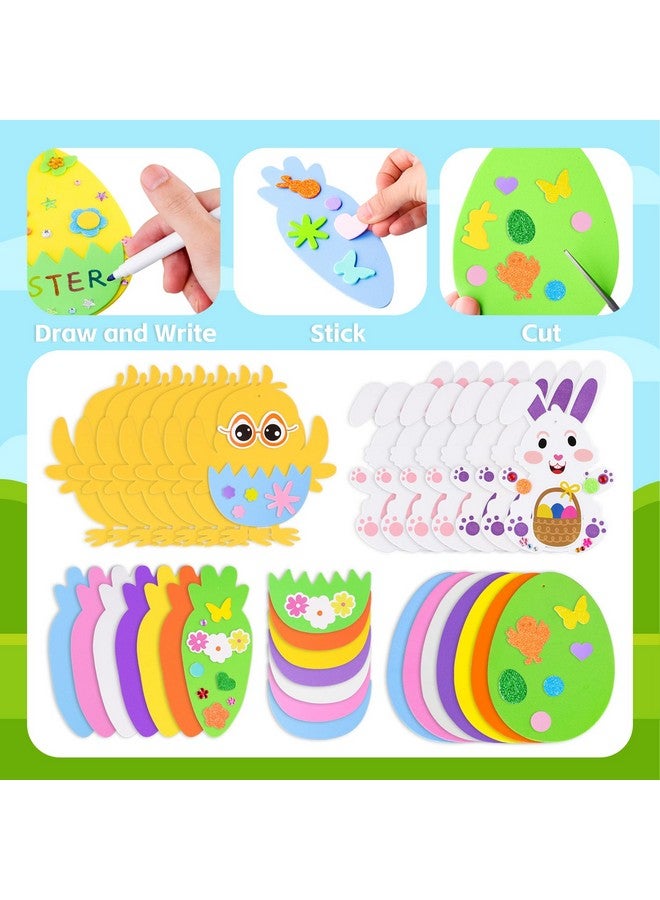 Garma 312 PCS Easter Foam Stickers Crafts Kit DIY Eggs Bunnies Chicks Carrots Easter Decorations Party Favors Supplies for Kids - Image 2