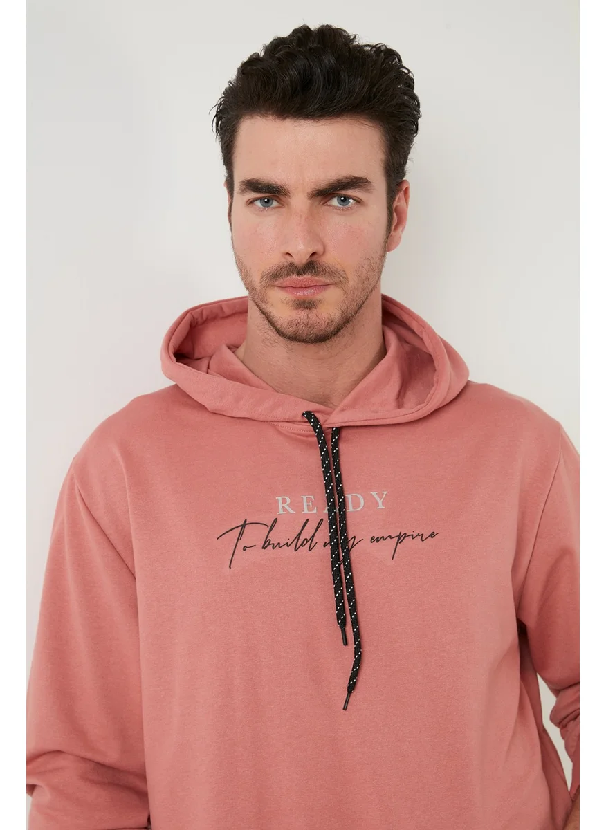 Buratti Slim Fit Printed Hooded Kangaroo Pocket Cotton Sweat Men's Sweat 5414020