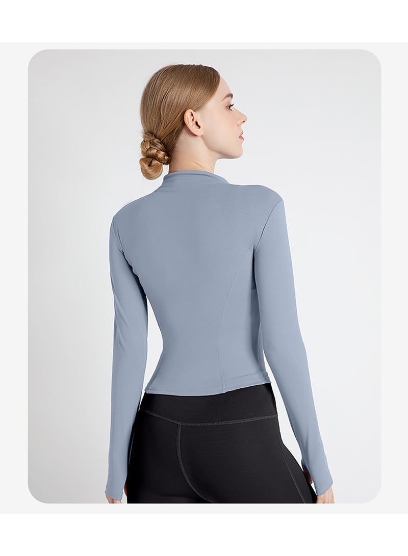 Women's Tracksuit Jacket Slim Fit Long Sleeved Fitness Coat Yoga Tops with Thumb Holes Gym Jacket Workout Sweatshirts  - Image 2