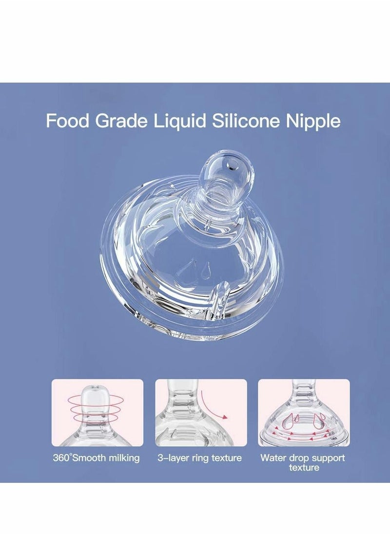 Excefore - Baby Bottle Sippy Cup 220ml, Learning Drinking Cup with Handle 360° Leak-proof Gravity Ball Design Baby Learn to Drink Water Transition Cup Soft Bite-resistant Drop Resistant for Kids 6+ Months (Blue) - Image 1