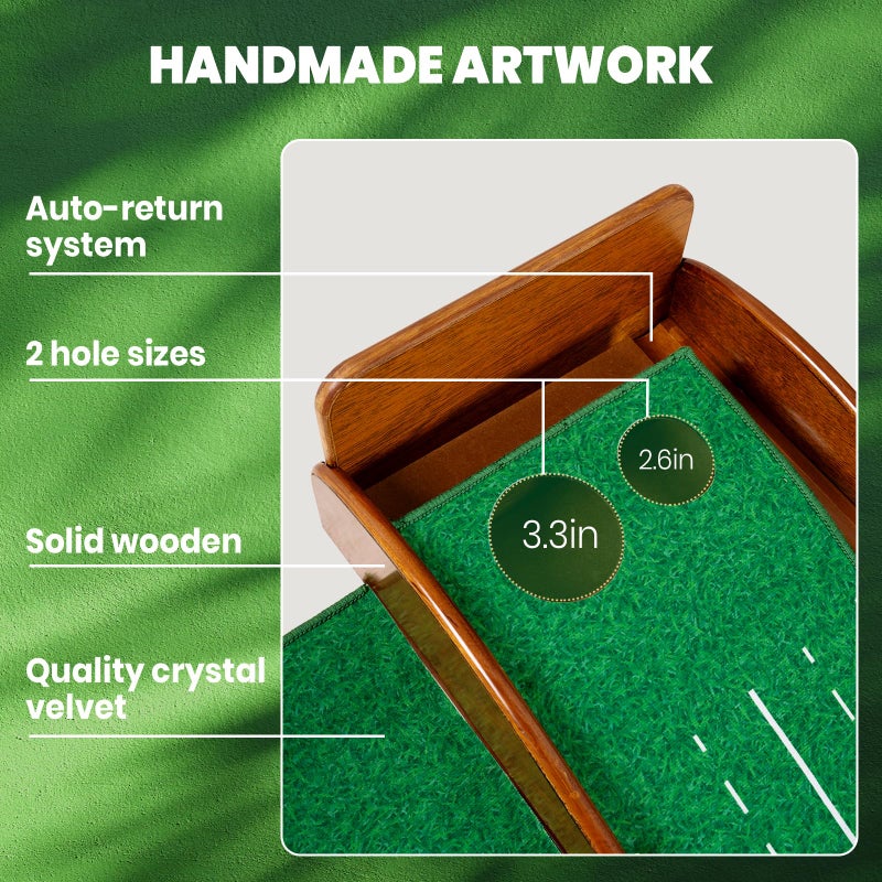 FARROLL Golf Putting Green Indoor Outdoor Putting Matt with Automatic Ball Return Practice Mat for Home, Office, Backyard - Gifts for Men 118 * 18 in (Golf Putting mat) - Image 4