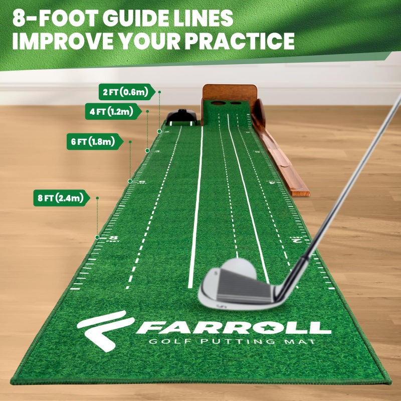 FARROLL Golf Putting Green Indoor Outdoor Putting Matt with Automatic Ball Return Practice Mat for Home, Office, Backyard - Gifts for Men 118 * 18 in (Golf Putting mat) - Image 2