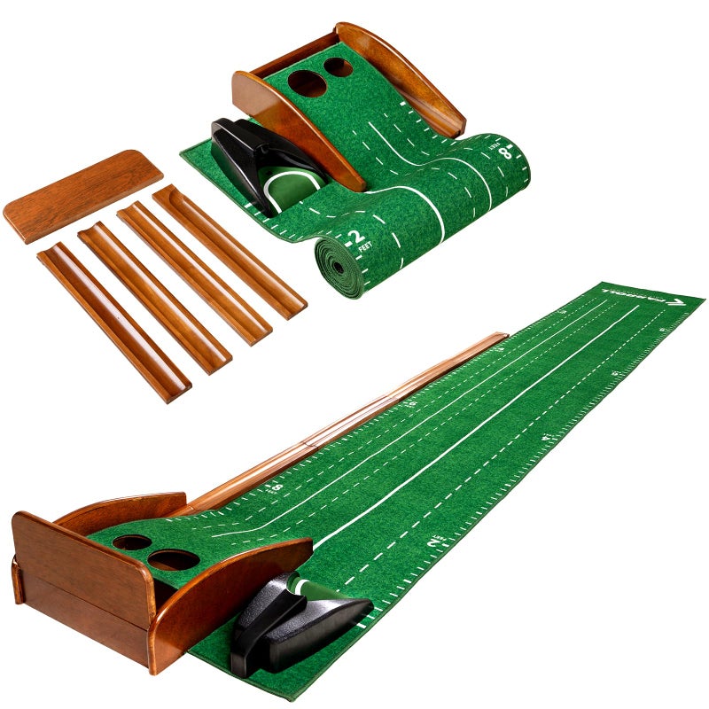 FARROLL Golf Putting Green Indoor Outdoor Putting Matt with Automatic Ball Return Practice Mat for Home, Office, Backyard - Gifts for Men 118 * 18 in (Golf Putting mat) - Image 1