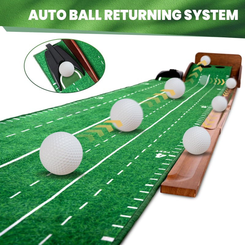 FARROLL Golf Putting Green Indoor Outdoor Putting Matt with Automatic Ball Return Practice Mat for Home, Office, Backyard - Gifts for Men 118 * 18 in (Golf Putting mat) - Image 3