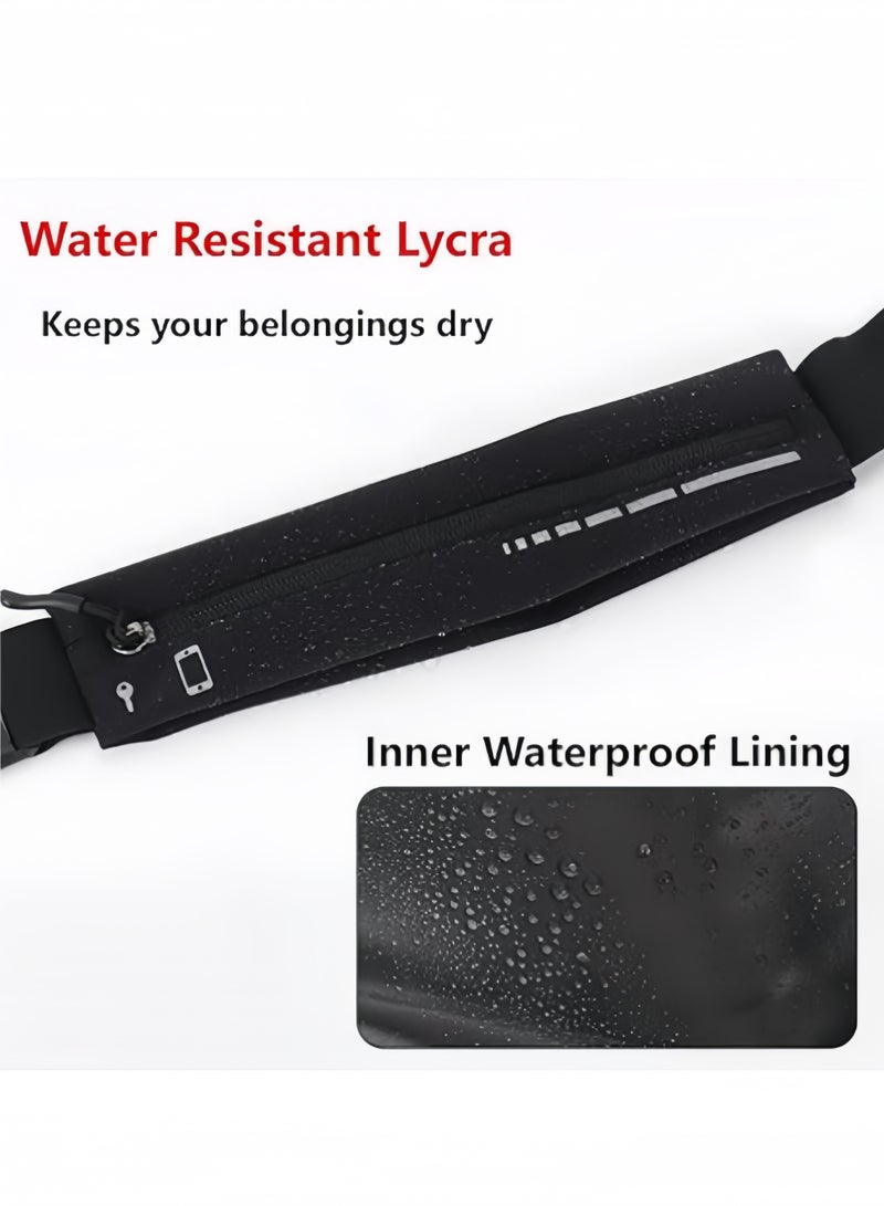 Slim Running Belt for Women Men,Runners Pack Phone Holder,Run Pouch Waist Belt for Workout Jogging,Money Belt Running Gear Accessories(Black) - Image 5