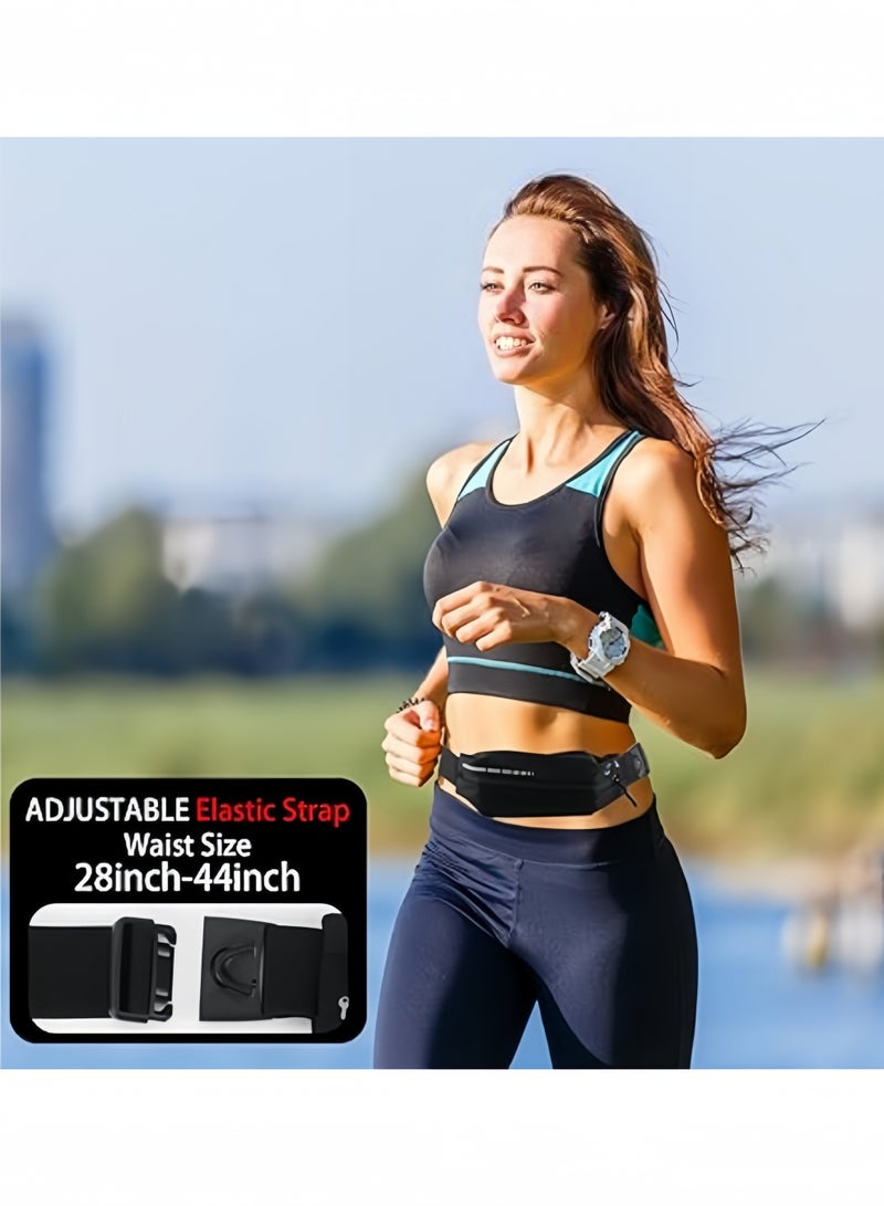 Slim Running Belt for Women Men,Runners Pack Phone Holder,Run Pouch Waist Belt for Workout Jogging,Money Belt Running Gear Accessories(Black) - Image 3