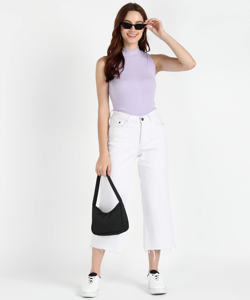 Rock Paper Scissors Womens Tank Slim Fit Top High Neck Cotton Top Stylish Women Top, Lavender, 3XL - Image 3