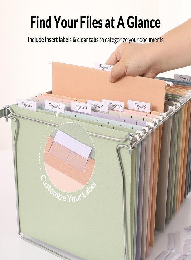SUNEE Hanging File Folders, 50 Pack Letter Size Hanging File Folders with 1/5-cut Tabs, Stay Organized for Your Home and Office Bulk File, Documents and Paper, 10 Pastel Colors - Image 2