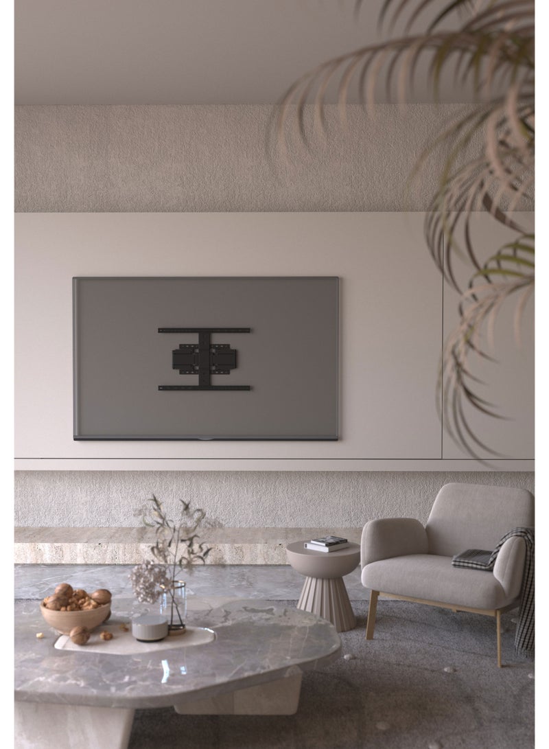 سكيل تك حامل حائط دوار للتلفزيون SH 442P لشاشات LCD LED مقاس 37-90 بوصة، VESA 600x400، ذراع قابل للتمديد 23-266 مم، سعة تحميل 50 كجم - أسود - Image 4