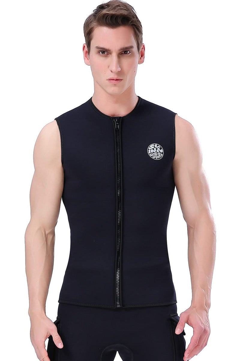 DIVE & SAIL Wetsuit vest men 3mm neoprene, nylon top sleeveless Jacket for men diving surfing swimming sailing - Image 1
