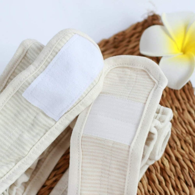 Topwon Cotton Baby Cloth Diaper Fastener Baby Belly Belt Diaper Fastener 6 Pack Belt Waist Support for Baby Reusable Washable Replaces Diaper Pins - Image 3