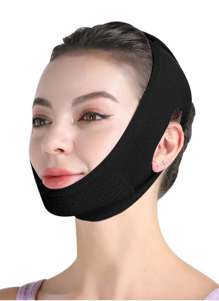 ماركة غير محددة - مشد تجميل الوجه وشد ترهل الذقن أسود - Image 1