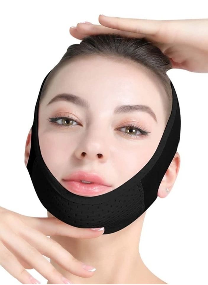 ماركة غير محددة - مشد تجميل الوجه وشد ترهل الذقن أسود - Image 1