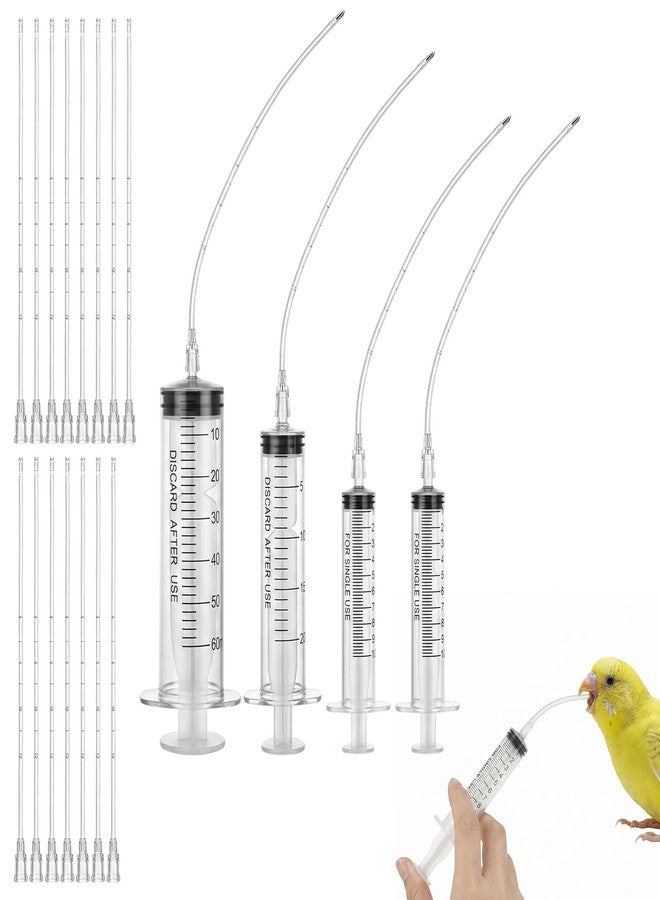 HaiFafafaing Baby Bird Feeding Syringes, 4 Pcs 10ml+20ml+60ml with 12 Soft Tubes for Birds, Cats, Dogs, Small Animals, Reusable Plastic Syringe for Milk, Water, Liquid Food - Image 1
