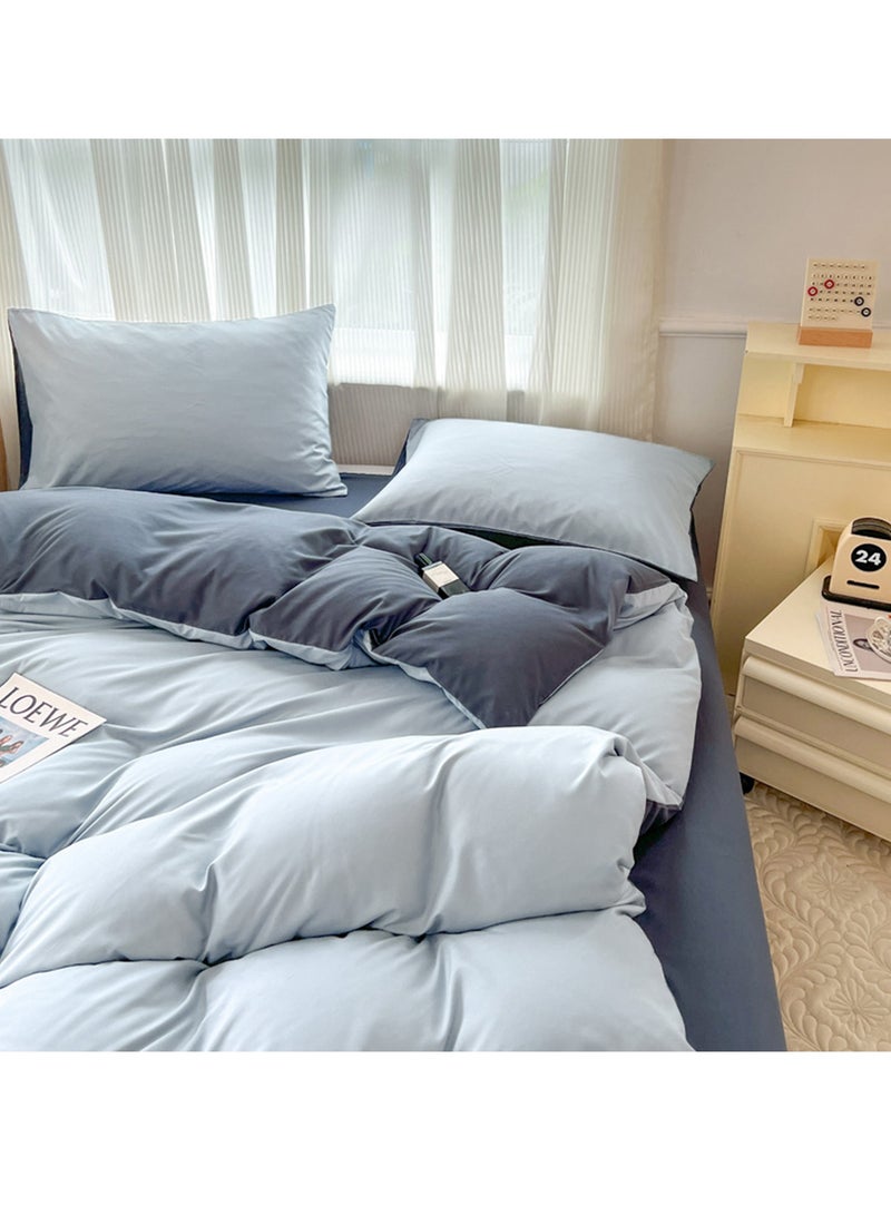 Sharpdo طقم أغطية سرير من 4 قطع مع غطاء لحاف 1 وملاءة 1 و2 غطاء وسادة لسرير 2م (200*230 سم) - Image 3
