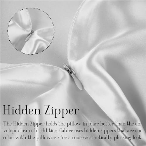 Gabire Mulberry Silk Pillow Cases Set of 2, Both Sides Real Silk Pillow Cases for Hair and Skin Cool Pillowcases Organic Silk Pillowcase 2 Pack with Hidden Zipper, White, King (20"×36") - Image 4