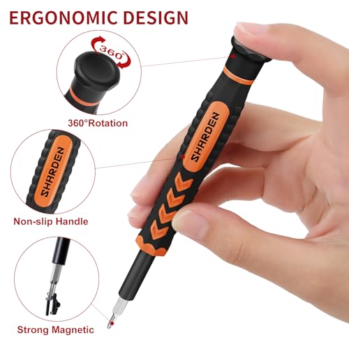 SHARDEN 58 in 1 Small Precision Screwdriver Set Magnetic Mini Screwdriver Set with Case Professional Electronic Tools Kit for iPhone, MacBook, Computer, Laptop, PC, RC, PS4, Xbox, Eyeglasses, Watch - Image 3