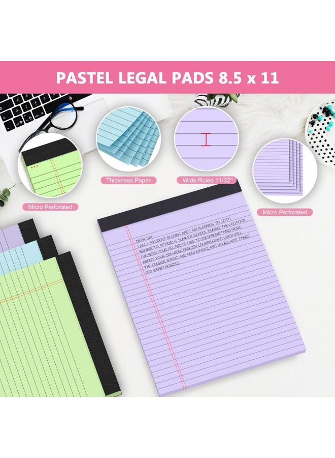 Vishoitty Legal Pads 8.5 x 11, Colored Note Pads 8.5 x 11, Wide Ruled Paper, 3 Pack Notepads 8.5 x 11, to Do List Notepad, Perforated Lined Paper, 30 Sheets/Pad, Multicolor Writing Pad for School, Home, Office - Image 3