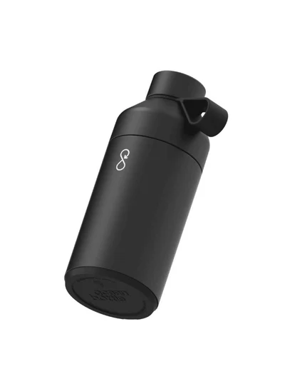 Ocean Bottle Premium 750ml Recycled Stainless Steel Water Bottle – Vacuum Insulated Leak-Proof Reusable Eco Friendly Drink Bottle for Cold & Hot Beverages, Dishwasher Safe, Sustainable Ocean Plastic Impact Design (Obsidian Black)