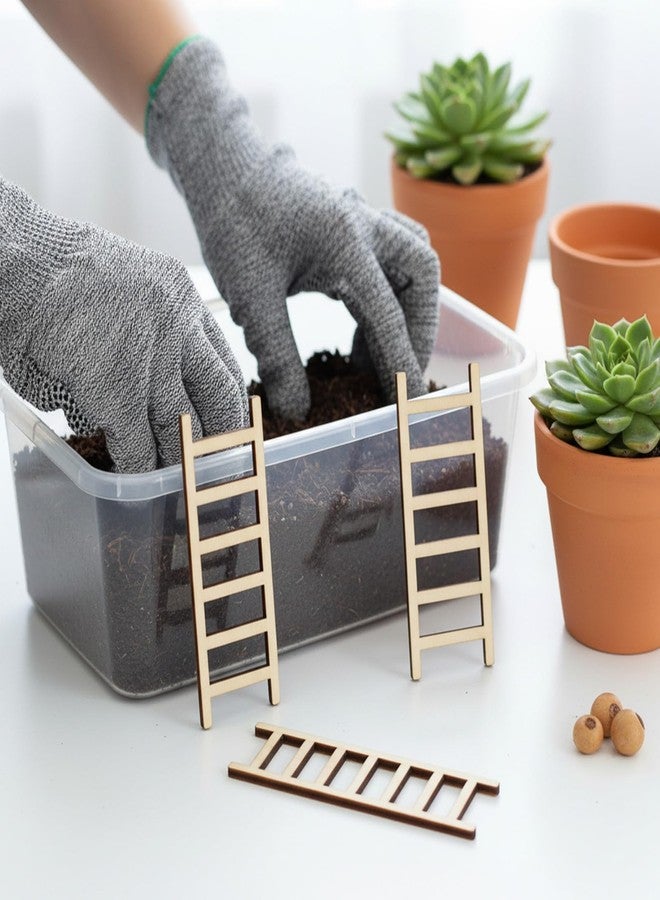 ADLABLD 40Pcs Mini Garden Ladder 2.36'' x 0.79'' Mini Wooden Step Ladder Furniture Mini' House Ornament DIY Craft Accessory for Landscape Decor - Image 5