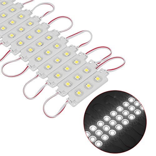Q QINGCHEN 200 PCS 5050 SMD DC12V Injection 3 LED Module White 0.72W Waterproof Decorative Back Light for Letter Sign Advertising Signs with Tape Adhesive Backside - Image 2