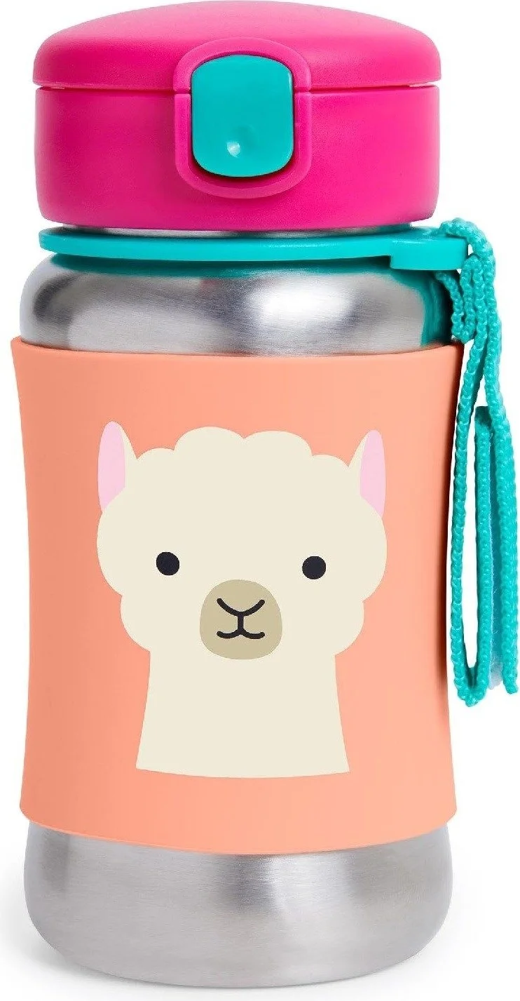 Skip Hop Stainless Steel Water Bottle with Straw 350ML Lama