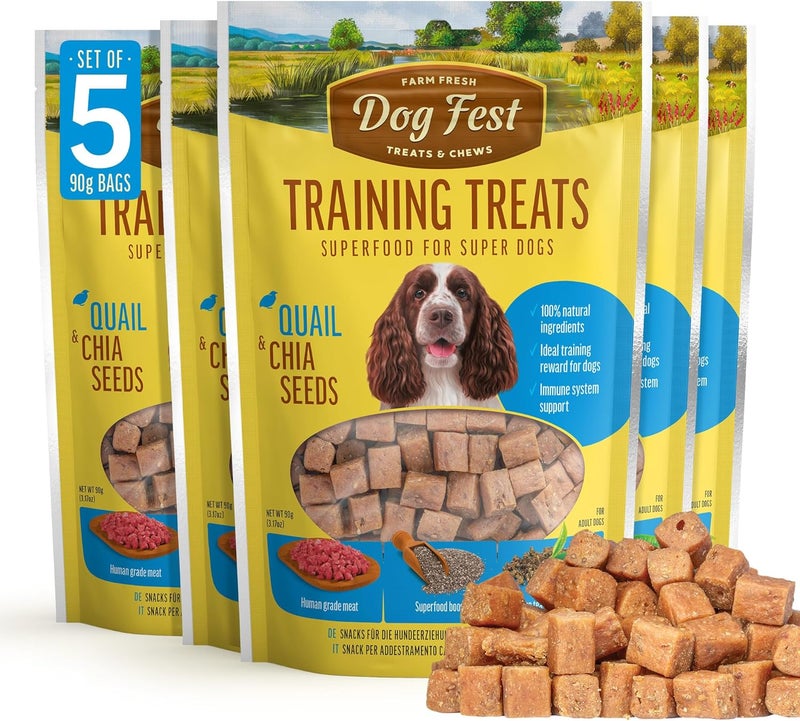 Dog Fest Training Treats Quail & Chia Seeds 90g - Image 1