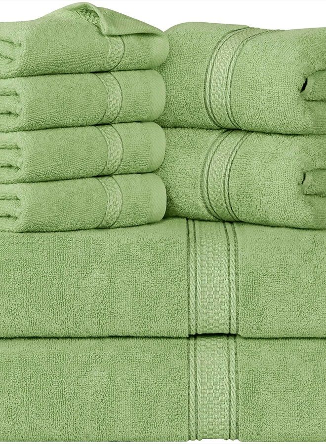 Utopia Towels 8-Piece Premium Towel Set, 2 Bath Towels, 2 Hand Towels, and 4 Wash Cloths, 600 GSM 100% Ring Spun Cotton Highly Absorbent Towels for Bathroom, Gym, Hotel, and Spa (Sage Green) - Image 1