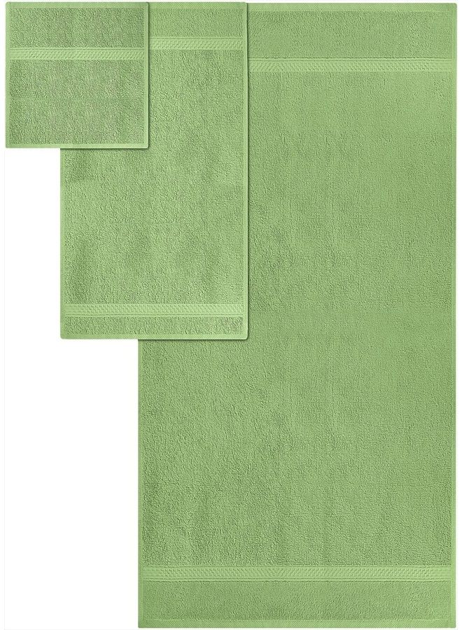 Utopia Towels 8-Piece Premium Towel Set, 2 Bath Towels, 2 Hand Towels, and 4 Wash Cloths, 600 GSM 100% Ring Spun Cotton Highly Absorbent Towels for Bathroom, Gym, Hotel, and Spa (Sage Green) - Image 2
