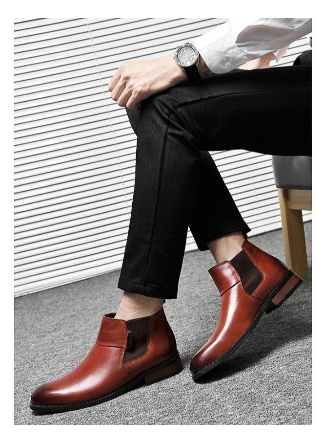 KUYING New Men's Casual Leather Boots - Image 2