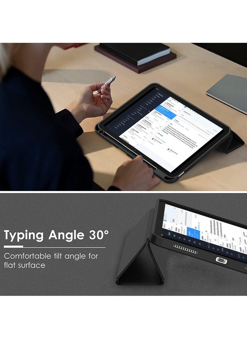 iPad 10th Generation Case (10.9 Inch, 2022) – Smart Case with Pencil Holder, Soft TPU Back, Auto Wake/Sleep Support – New Black - Image 4