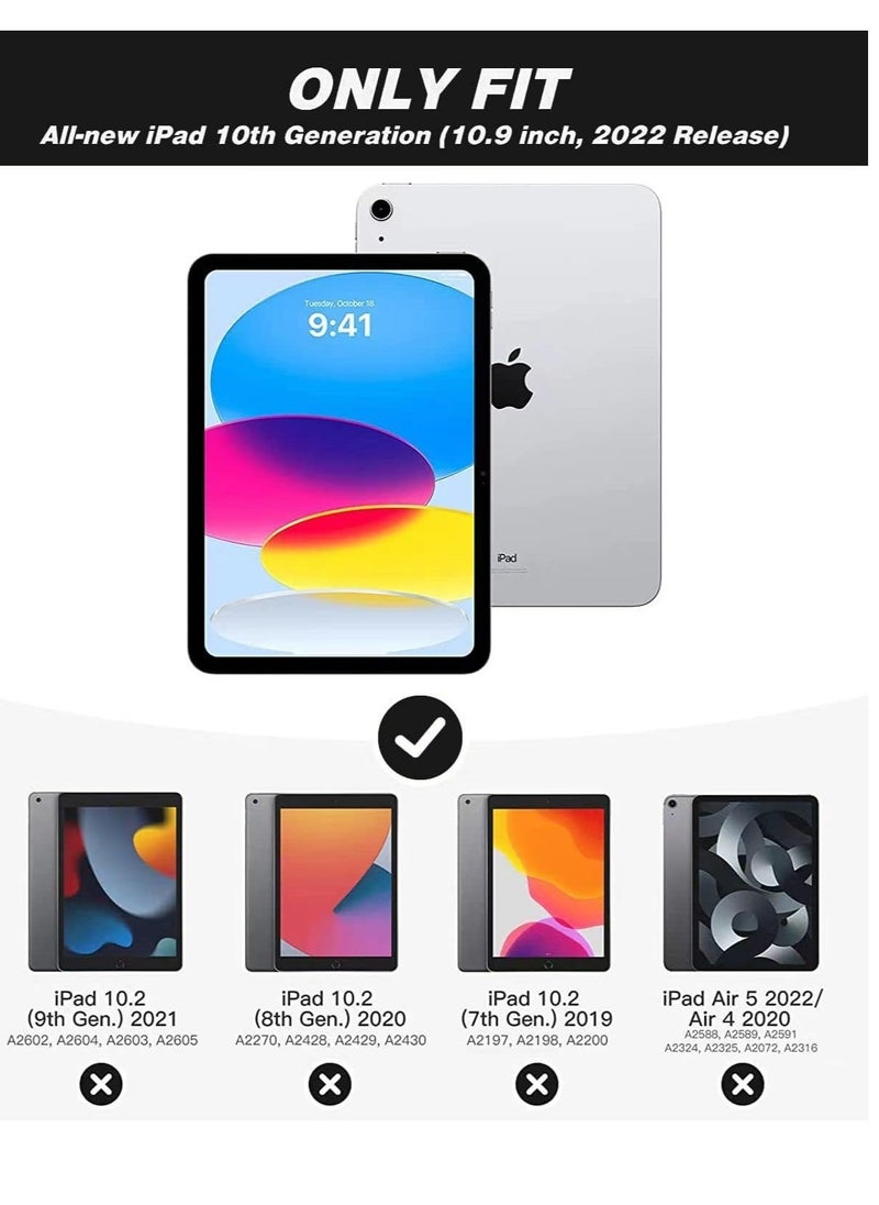 iPad 10th Generation Case (10.9 Inch, 2022) – Smart Case with Pencil Holder, Soft TPU Back, Auto Wake/Sleep Support – New Black - Image 2