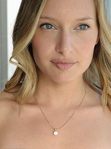 Mariell Cubic Zirconia Crystal Gold Pendant Necklace for Women, 2 Carat CZ, Bridal Wedding Jewelry Gift - Image 4