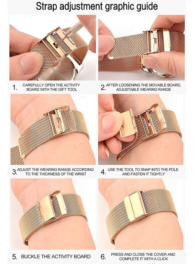 OLEVS Ultra Thin Minimalist Watches for Women and Eiffel Tower Bracelet Set Slim Casual Dress Navy Blue Dial Big Face Analog Quartz Date Wrist Watch Waterproof with Mesh Band Rose Gold - Image 4