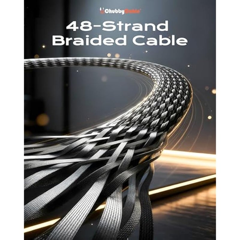 Chubby Chap 240W Braided Fast Charge Cable with Built-in Phone Stand T-Shaped Foldable Durable USB-C Cord 90 Degree USB C Cable Right Angle Multi-Functional Charger Cord (3PCS) - Image 5