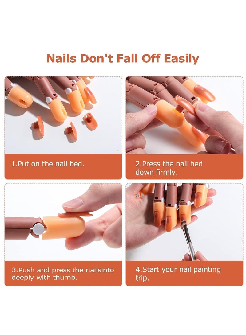 general Nail Training Hand with 100Pcs Nail Tips for Acrylic Nails Adjustable Fake Hands for Nail Practice Kits Nail Display Manicure Movable Nail - Image 2