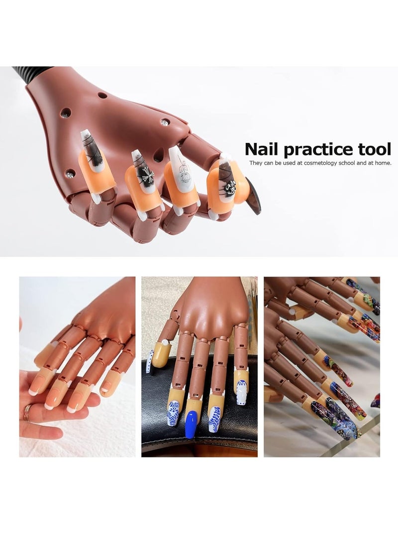 general Nail Training Hand with 100Pcs Nail Tips for Acrylic Nails Adjustable Fake Hands for Nail Practice Kits Nail Display Manicure Movable Nail - Image 4