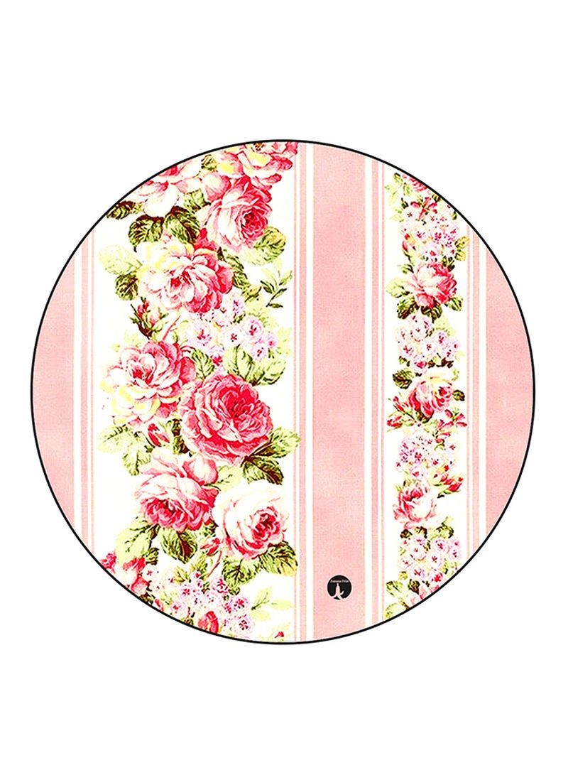 RKN Flowers Printed Mouse Pad Round  Multicolour