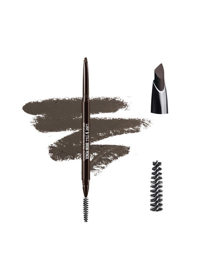 kiss new york - Professional Eyebrow Pencil, D-Shape Design For Line & Fill, Dual-Sided Retractable Brow Definer With Spoolie, Silky Smooth Texture, Cruelty-Free (Deep Dark Brown) - Image 1