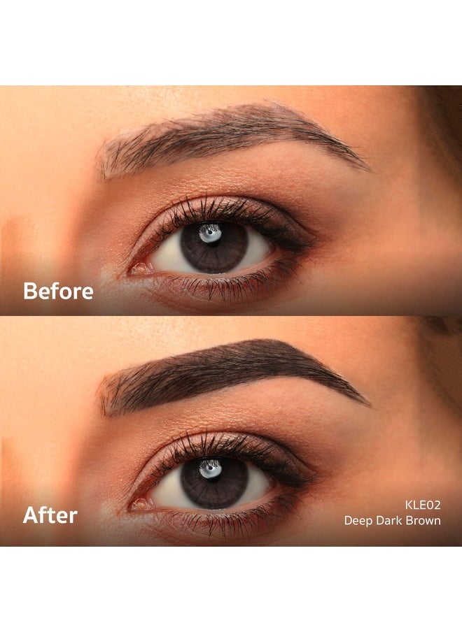 kiss new york - Professional Eyebrow Pencil, D-Shape Design For Line & Fill, Dual-Sided Retractable Brow Definer With Spoolie, Silky Smooth Texture, Cruelty-Free (Deep Dark Brown) - Image 1