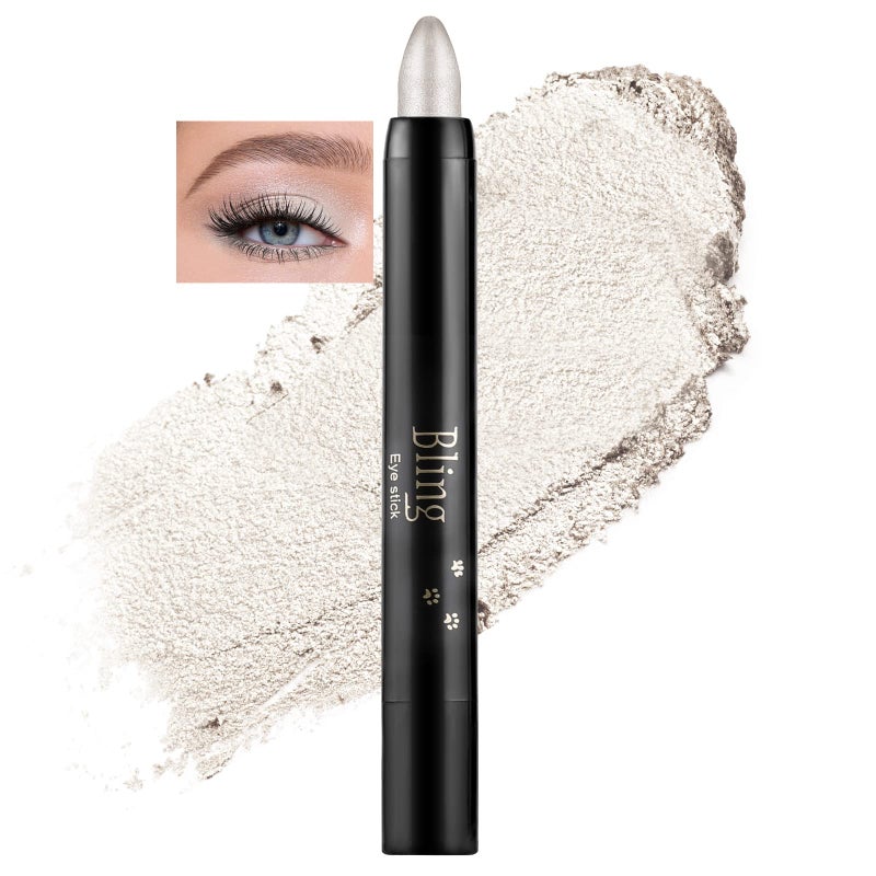 Boobeen Eyeshadow Pencil Crayon Waterproof Stick Shimmer Cream Pen - Create Glitter Eye Makeup, Easy to Use (01#) - Image 1