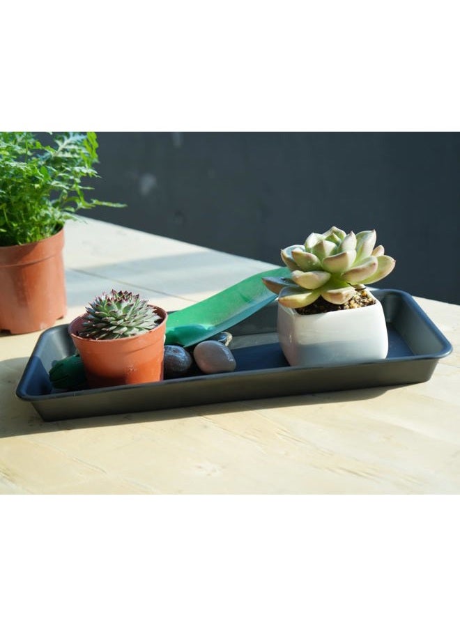 VUWEZ Rectangle Plant Tray, Plant Drip Tray, Plant Pot Saucers, Plant Germination Trays, Plant Saucers - Image 4