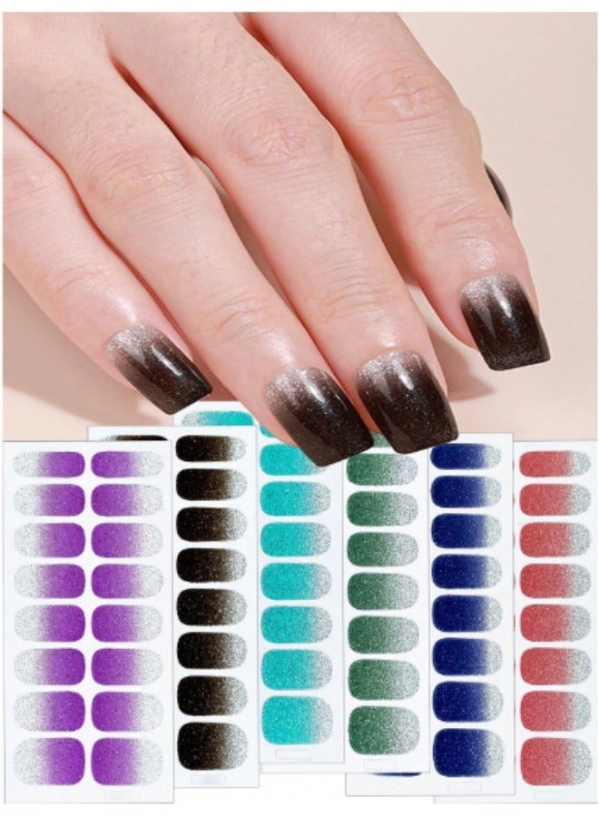 SHEIN Nail Adhesive Tabs | 128pcs (8 Sheets) | Glitter & Gradient Design | Easy to Use | Perfect for Decorations & Special Occasions - Image 5