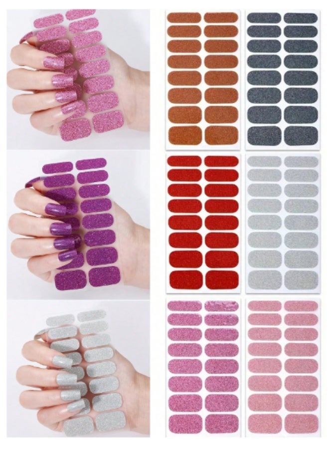 SHEIN Nail Adhesive Tabs | 128pcs (8 Sheets) | Glitter & Gradient Design | Easy to Use | Perfect for Decorations & Special Occasions - Image 4