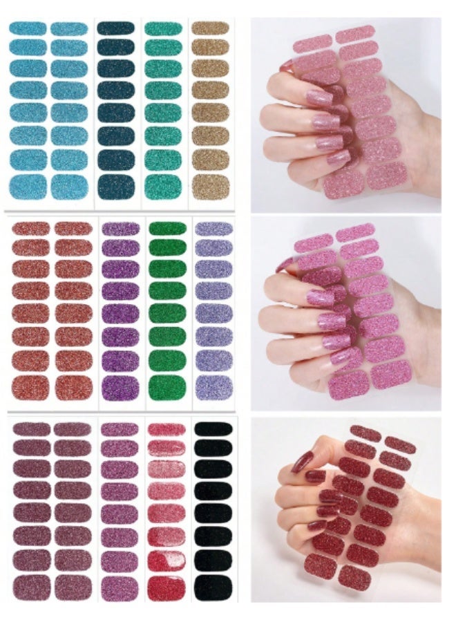 SHEIN Nail Adhesive Tabs | 128pcs (8 Sheets) | Glitter & Gradient Design | Easy to Use | Perfect for Decorations & Special Occasions - Image 3