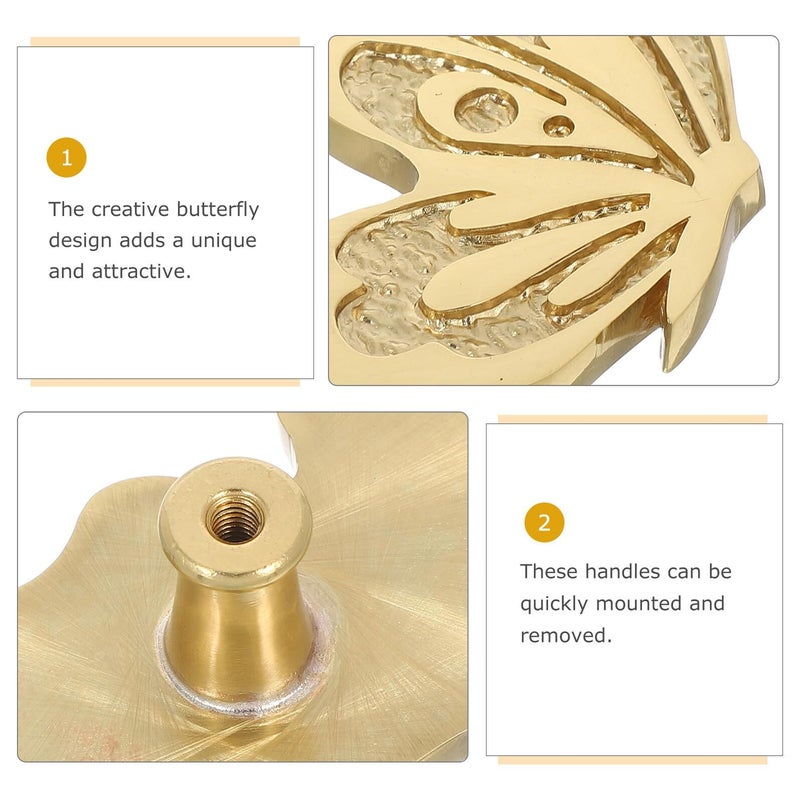 Vintage Brass Butterfly Cabinet Pull Handle Right For Wardrobe Drawer Kitchen Furniture Hardware - Image 4