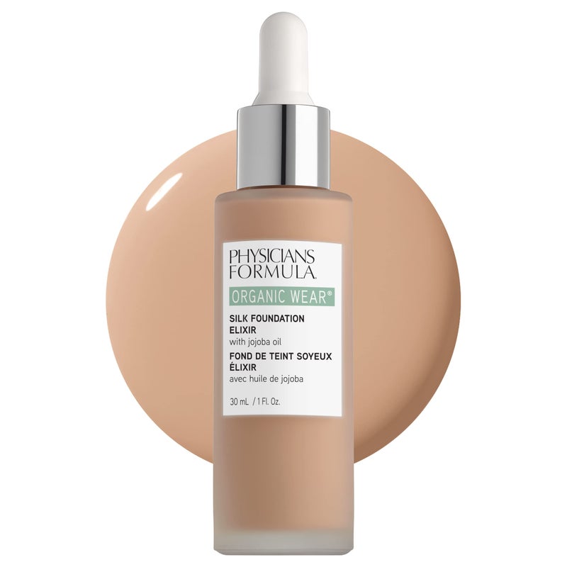 Physicians Formula Organic Wear All Natural Liquid Foundation Elixir Light, Full Coverage | Dermatologist Tested, Clinicially Tested - Image 1