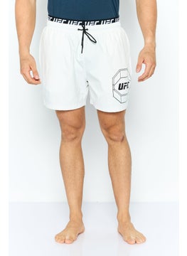 Men Brand Logo Board Shorts Swimwear, White